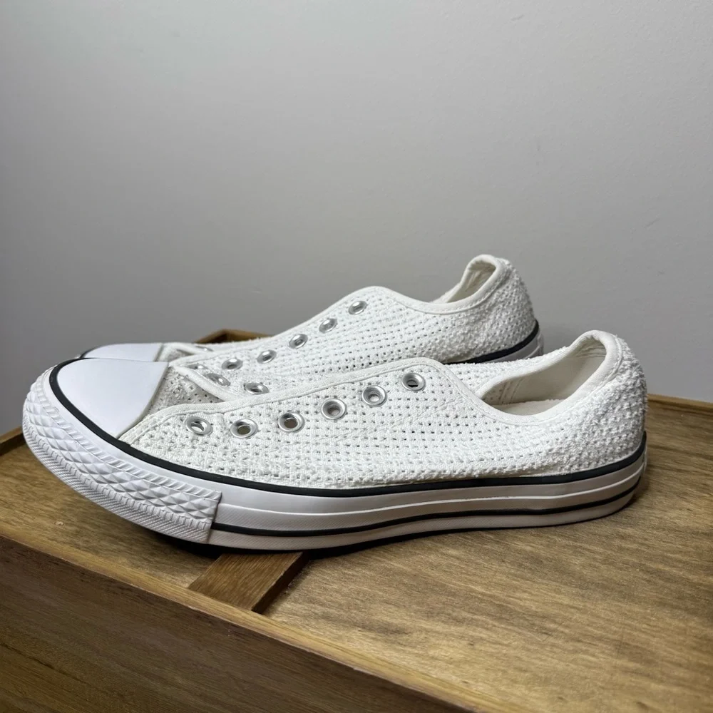 White Crochet Sneakers w/out laces